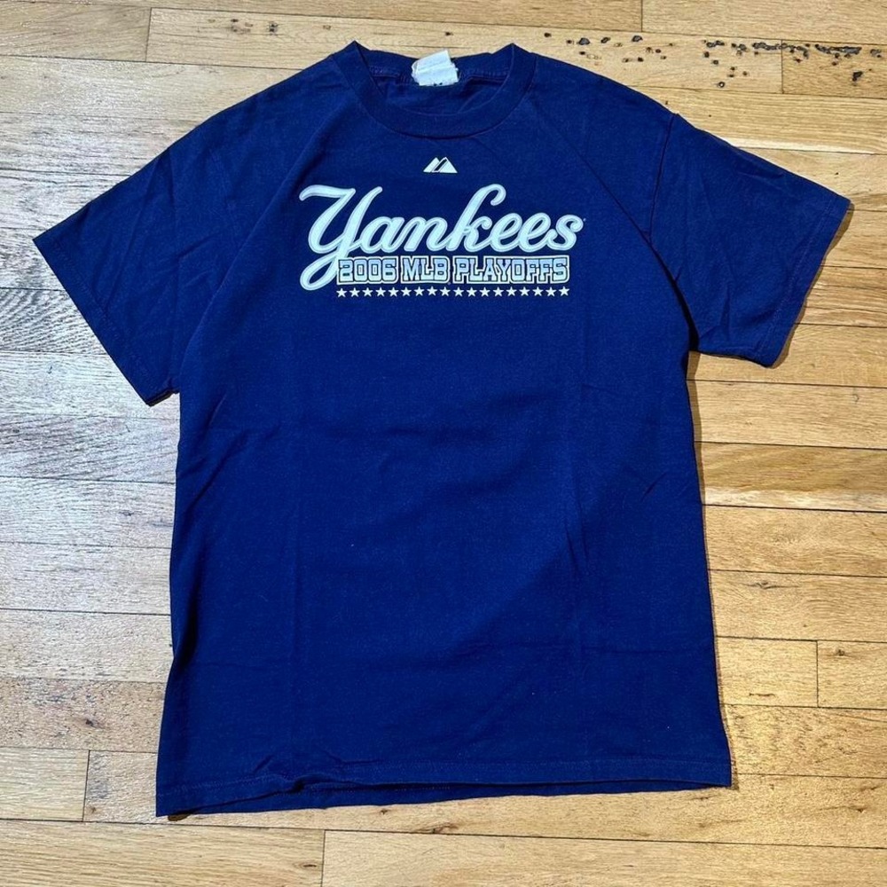 Vintage 2006 Yankees Navy MLB Playoffs‎ T Shirt